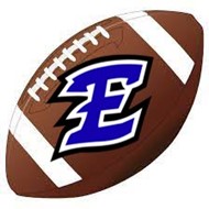 Football with flying E logo